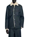 Sandro Denim Overshirt In Blue