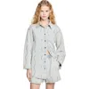 Sandro Wave Embellished Denim Shirt In Light Bu Jean