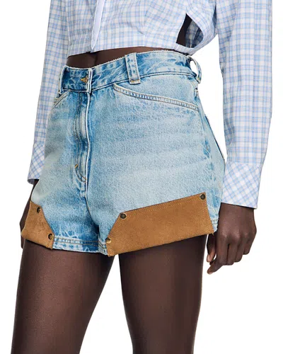 Sandro Denim Shorts In Blue