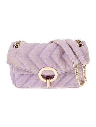 Pre-owned Sandro Denim Shoulder Bag In Purple