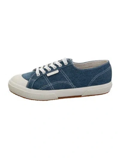 Pre-owned Sandro Denim Sneakers In Blue