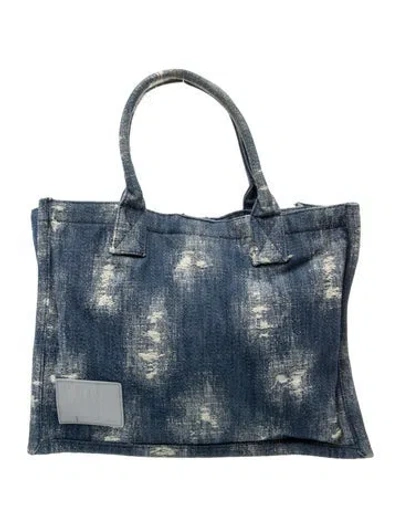 Pre-owned Sandro Denim Top Handle Bag In Blue