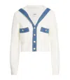 Sandro Denim-trim Cardigan In Beige