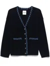 Sandro Cardigan With Denim Details In Blue