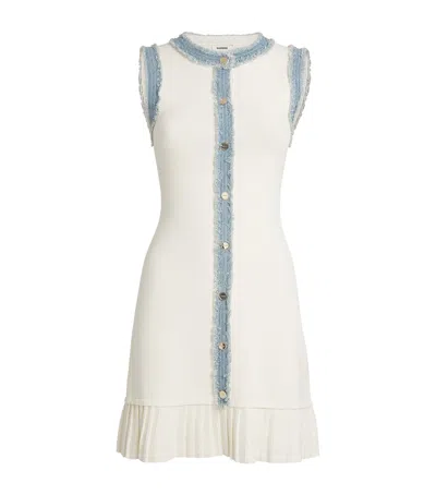 SANDRO DENIM-TRIM MINI DRESS