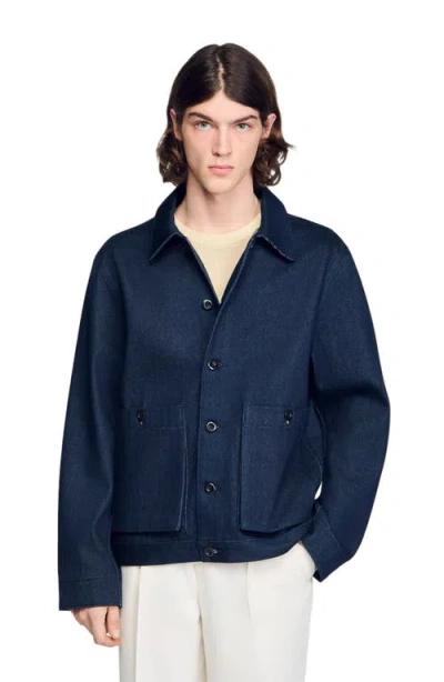 SANDRO SANDRO DENIM WORKER JACKET