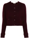 Sandro Ruffle Collar Knitted Cardigan In 红色