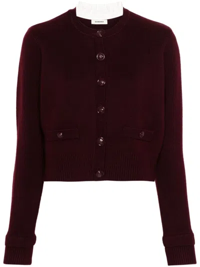 SANDRO DETACHABLE-COLLAR CROPPED CARDIGAN