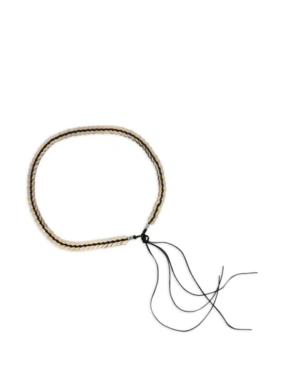 Sandro Disc Tassel Belt In Silver