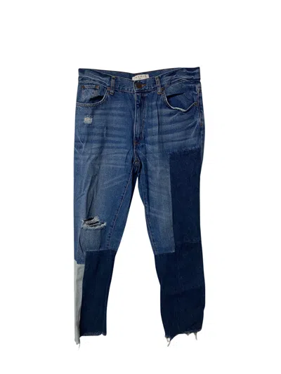 Sandro Distressed Patchwork Jeans In Blue Cotton
