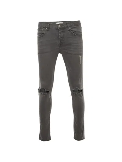 Pre-owned Sandro Distressed-details Jeans In Grey