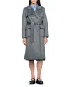 Sandro Double-faced Check Coat In Gray