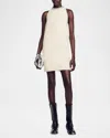 Sandro Dorinna Tweed Minidress In Ecru