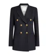 Sandro Double-breasted Blazer In Blue
