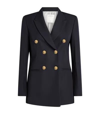 Sandro Double-breasted Blazer In Blue