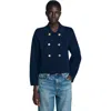 Sandro Double-breasted Cardigan In Blue