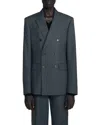 Sandro Double Breasted Classic Fit Suit Jacket In Gray