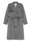 Sandro Double-faced Check Coat In Gray