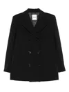 Sandro Double-breasted Notched-lapel Blazer In Black