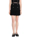 Sandro Double Breasted Ruffle Mini Skirt In Black