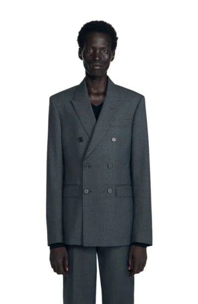 SANDRO SANDRO DOUBLE-BREASTED CLASSIC SUIT JACKET