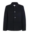 Sandro Double-face Wool Worker Jacket In Blue