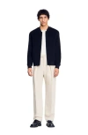 Sandro Double-faced Wool Jacket In Black