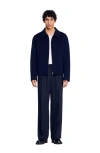Sandro Double-faced Wool Jacket In Royal Blue