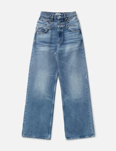 Sandro Double Waist Jeans In Blue