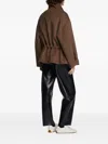 Sandro Double-faced Standing Collar Coat In Brown