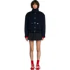Sandro Double-faced Standing Collar Coat In Black