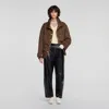Sandro Double-faced Standing Collar Coat In Brown