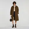 Sandro Giorjo Wool Double Faced Coat In Brown