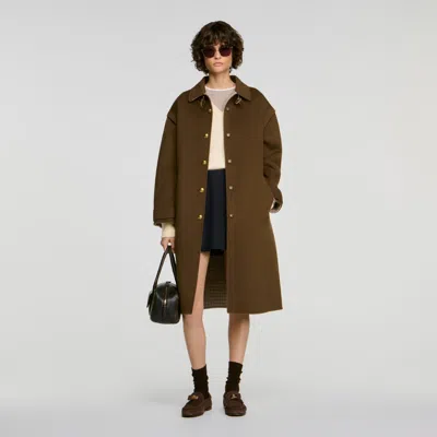 SANDRO DOUBLE-FACED WOOL COAT