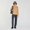 Sandro Double-faced Wool Jacket In Brown