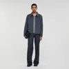 Sandro Double-faced Wool Zip-up Jacket In Gray