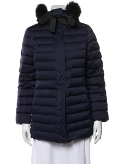 Pre-owned Sandro Down Coat In Blue