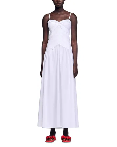 Sandro Draped Bustier Maxi Dress - Exclusive In White