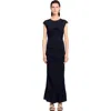 Sandro Draped Maxi Dress In Black