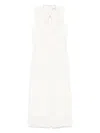 Sandro Draped Midi Dress In White