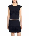 Sandro Draped T-shirt In Black