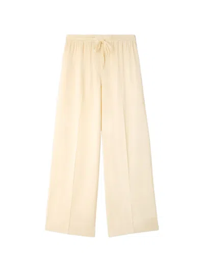 Sandro Drawstring Palazzo Trousers In Neutral