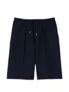 Sandro Drawstring Pleated Shorts In Blue