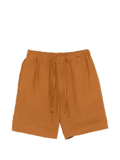 Sandro Drawstring Relaxed Shorts In Brown