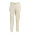 Sandro Mens Naturels Tapered Drawstring-waist Stretch-cotton Blend Trousers In Beige