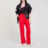 Sandro Drawstring Trousers In Red