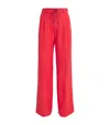 Sandro Drawstring Wide-leg Trousers In Red