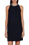 Sandro Dress With Jewellery Collar In Black