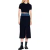 Sandro Dual-material Denim And Tweed Skirt In Black