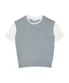 Sandro Dual-material Knit Jumper In Grey